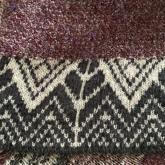 Knox Rose Aztec Geometric Fringed Shawl Collar Boho Festival Open Cardigan - Picture 10 of 13